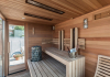 combined sauna with relax bench