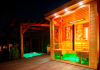 Outdoor sauna with Himalayan salt