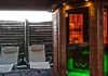 Outdoor wellness sauna with salt therapy