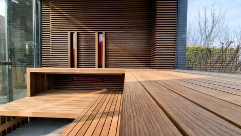 Infra sauna wood material