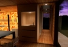 Outdoor sauna with kitchen