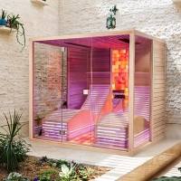 Bio sauna with Himalayan salt wall