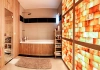 Himalayan salt wall in bathroom