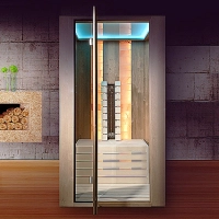 Infrared sauna with light therapy