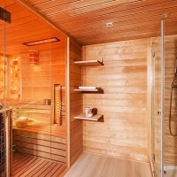 Sauna house with shower 