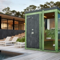 Outdoor color combined sauna with shower