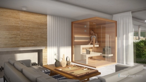 Indoor Finnish sauna design and construction