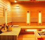 Outdoor combined cedar sauna