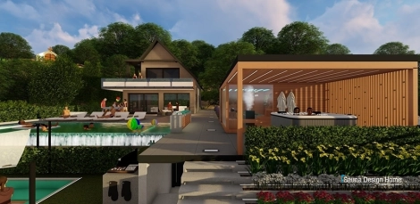 Garden design with sauna