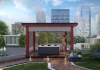 Pergola in Red with LED Mood Lighting